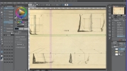 A screenshot showing two orthogonal rulers (X and Y axis) in ClipStudioPaint.