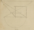 This parallel projection exercise is in pages 024-025 of the Internet Archive file and pages 18-19 in the volume.Fig. 44 depicts a base square and front-facing square in perspective with the same dimensions.