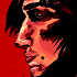 Kylo Ren portrait with a blood red decaying moon in the background