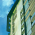 Makoto Shinkai inspired building