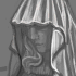 Painting of a photo of a veiled statue carrying a vase