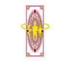 A Clow Card with Sakura on it spinning