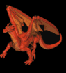 a 3D walking red dragon
