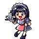 Anime maid spinning around